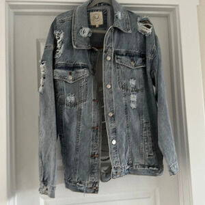 Fantastic Fawn Distressed Jean Jacket - Light Blue